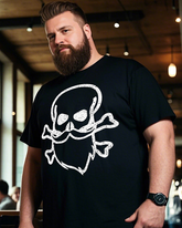 Skull and Beard Pocket Men's Plus Size Short Sleeve T-Shirt